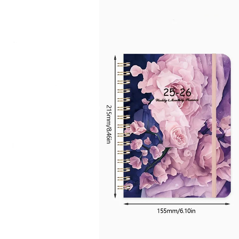 Daily Planner Notebook A5 Customizable English Weekly Diary Bound Wirebound Notebook Romantic Blue Snow Color Party Souvenir