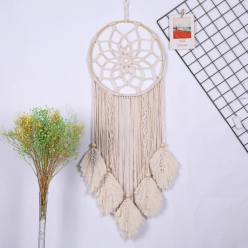 Nordic Style Vacation Dreamcatcher rope Iron Tapestry Dreamcatcher Artificial Decorations
