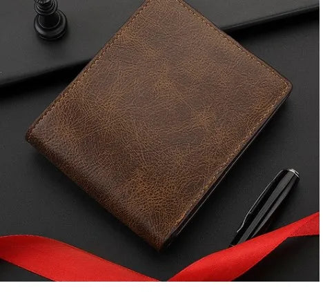 men's solid color pu leather wallets