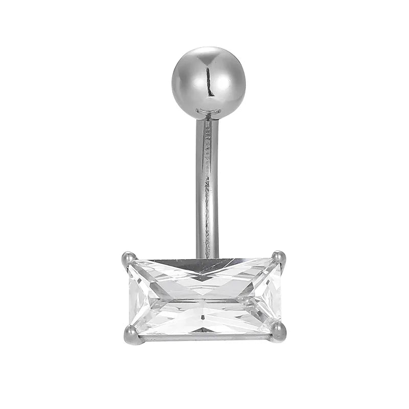 1 Piece Belly Rings Hip-Hop Punk Commute Heart Shape Spider Skull 316L Stainless Steel  Polishing Zircon