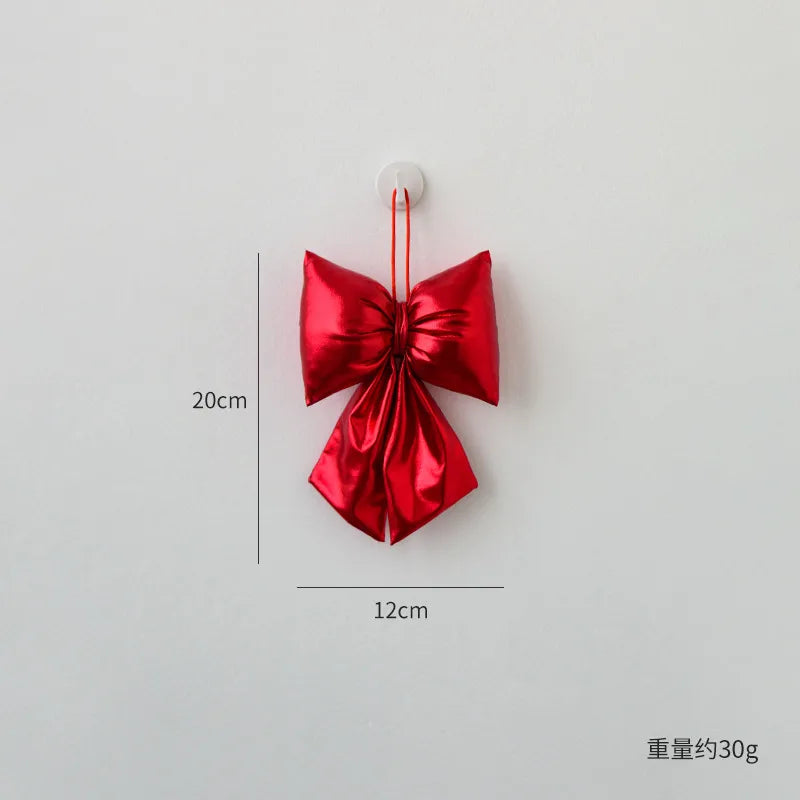 Nuchi Christmas Decorative Bowknot Christmas Tree Hanging Ornament Festive Scene Arrangement European Style Simple Design