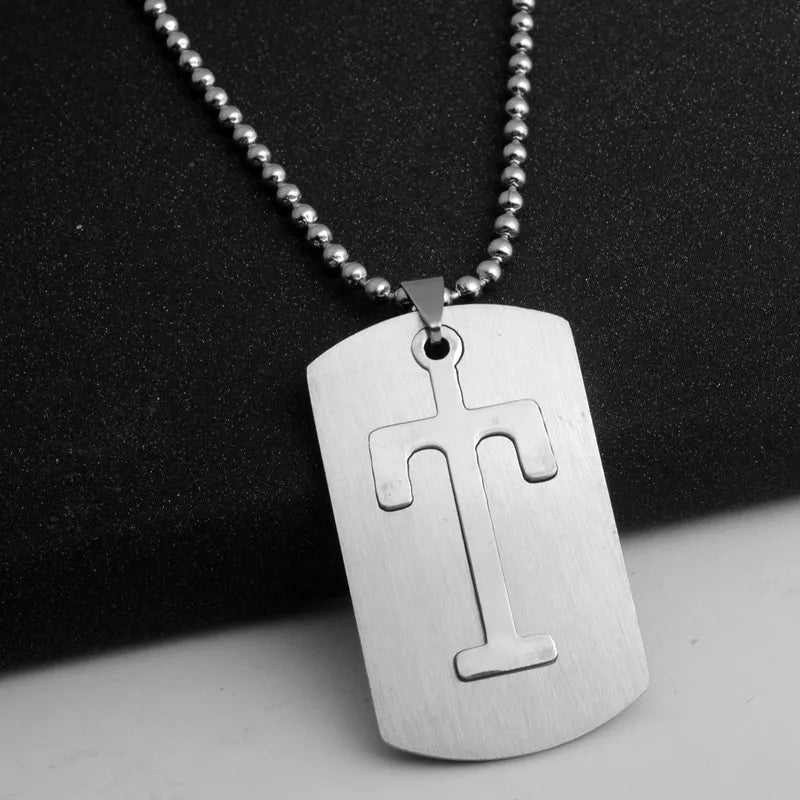 Hip-Hop Simple Style Letter 304 Stainless Steel Hollow Out Men's Pendant Necklace
