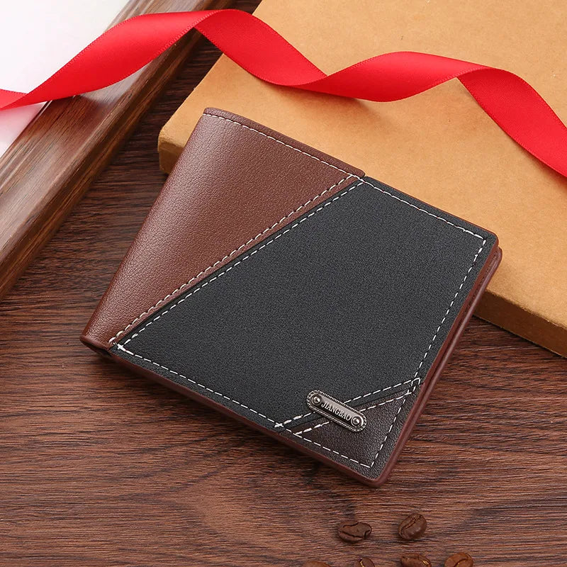 Men's Solid Color PVC Open Small Wallets