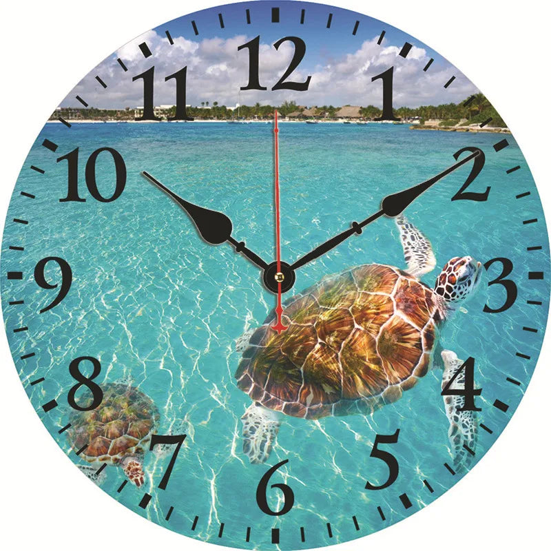 silent wall clock retro wood ocean clock wall sticker simple wall clock retro explosion hanging clock