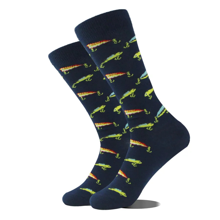 men's cartoon style animal cotton ankle socks a pair