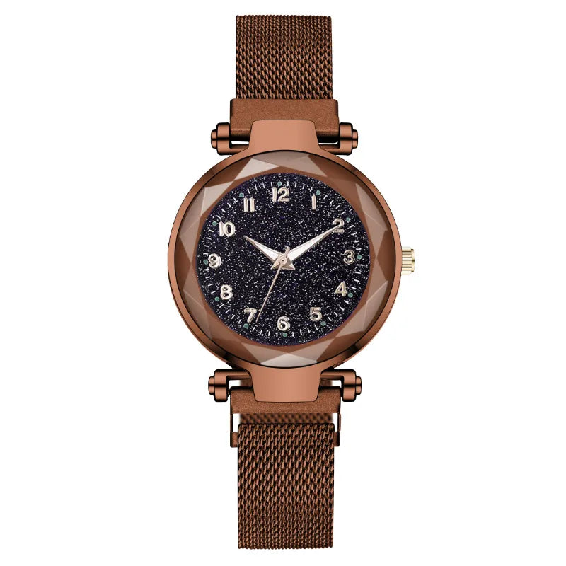 Simple Style Starry Sky Suction Buckle Quartz Watch Women's Watches