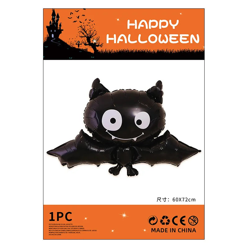 Halloween Decorations Pumpkin Spider Back Card Single Aluminum Foil Balloon Ghost Festival Skull Funny Bar Balloon