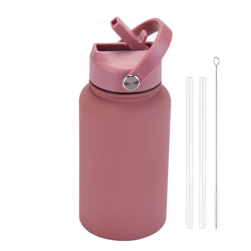 casual solid color stainless steel water bottles