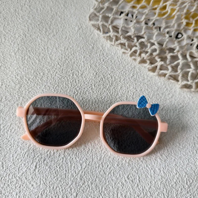 Sweet Simple Style Bow Knot UV400 Protection Resin Special-Shaped Mirror Full Frame Kids Sunglasses