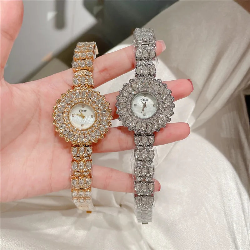 Shiny Solid Color Jewelry Buckle Quartz Watch