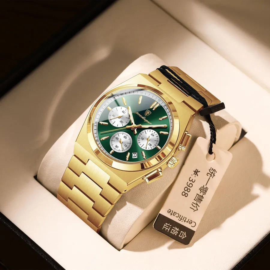 Casual Round Butterfly Double Snap Quartz Men's Watches