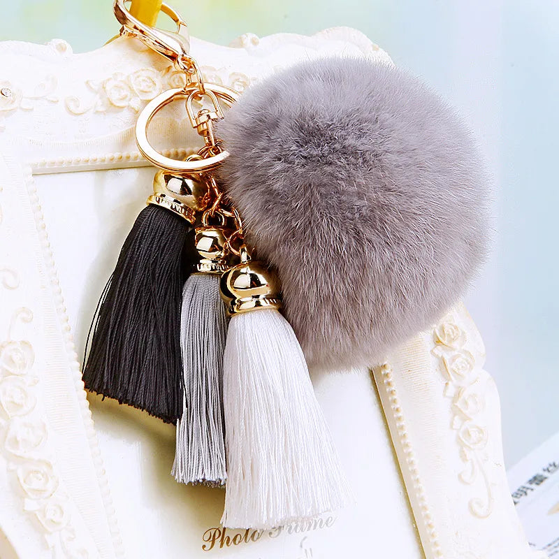 Simple Style Classic Style Solid Color Metal Women's Bag Pendant Keychain