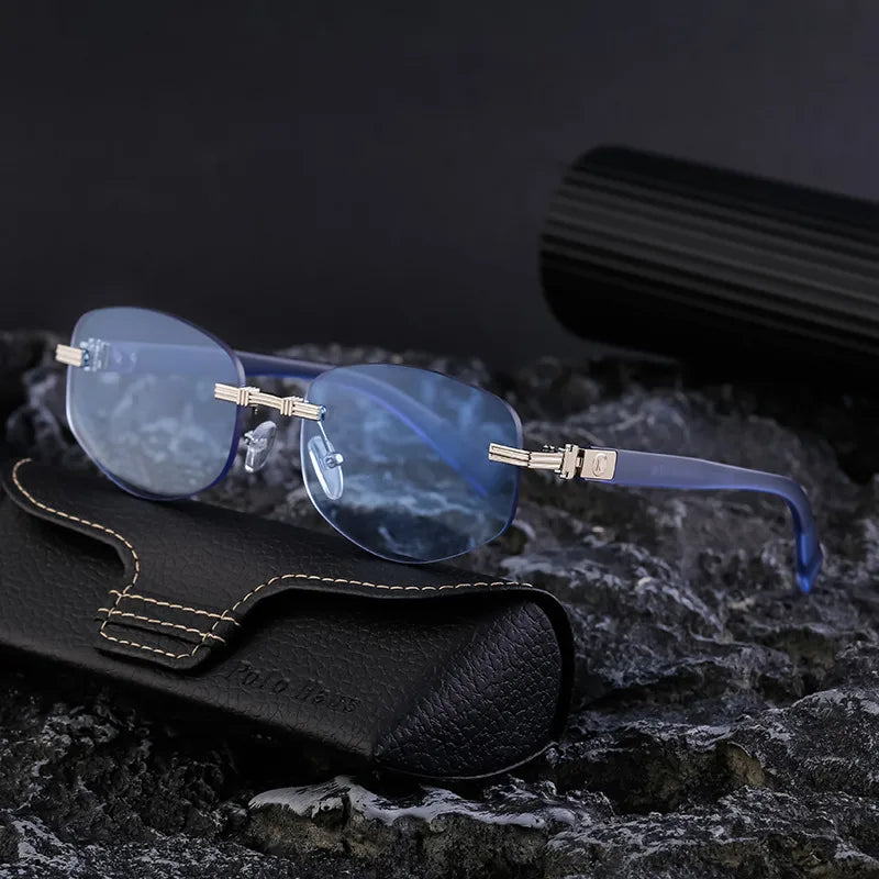 Roman Style Solid Color Pc Square Frameless Men's Sunglasses