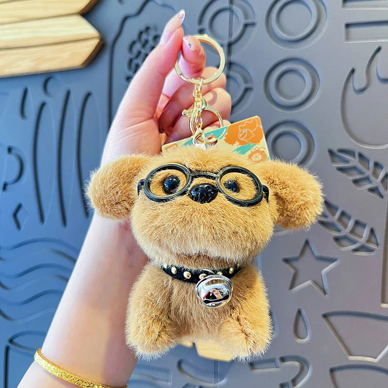 Delicate Cute Bear Dog Plush Keychain Creative Cartoon Soft Toy Bag Pendant Gift For Girls
