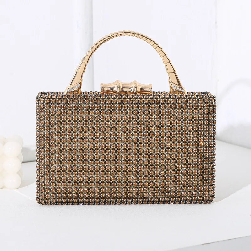 Silver Black Red Pu Leather Solid Color Square Evening Bags