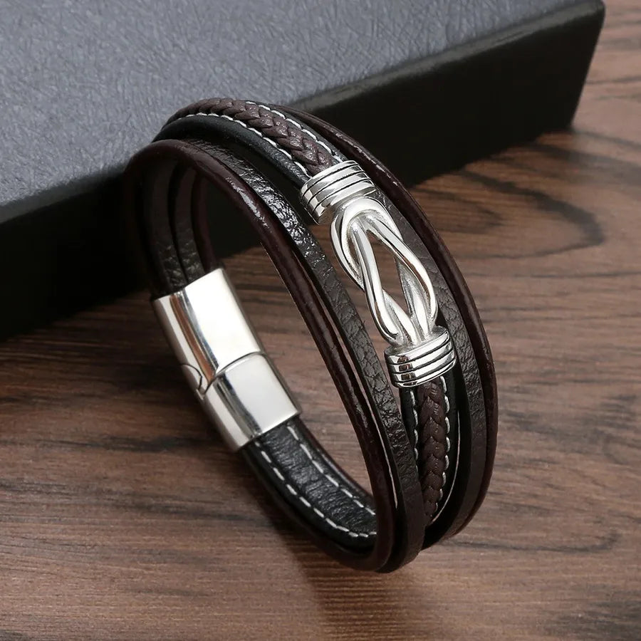 Simple Style Classic Style Commute Geometric Pu Leather Bracelets 1 Piece