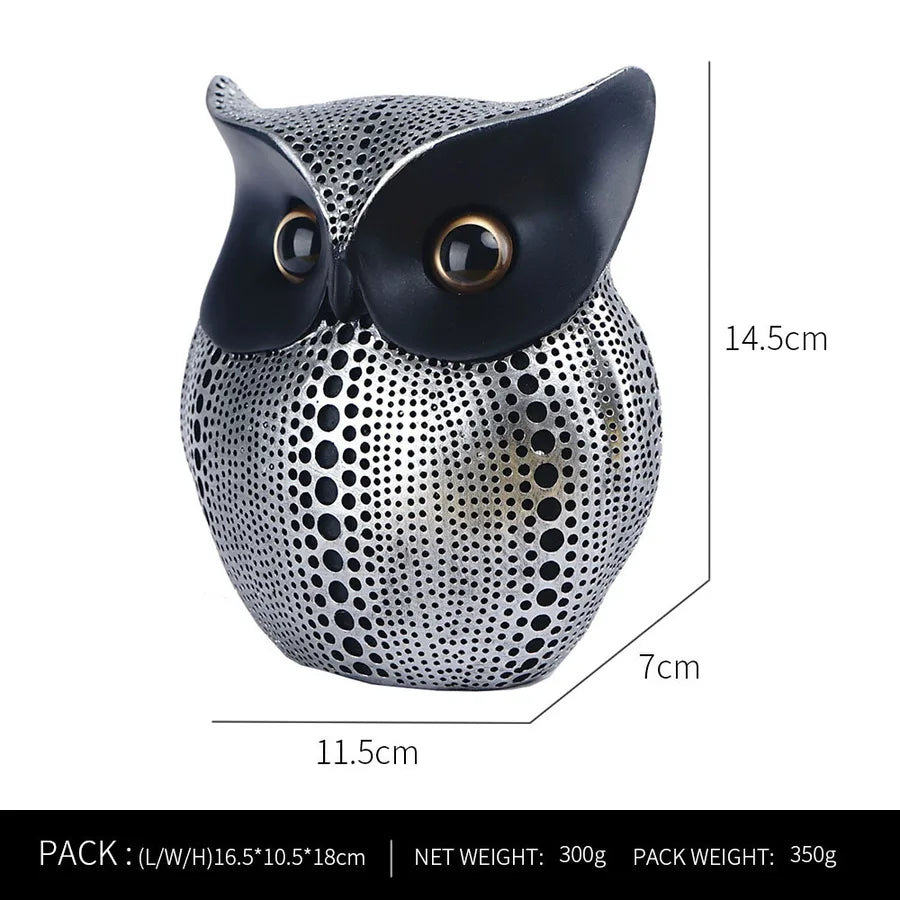 Nordic Light Luxury Golden Owl Resin Craft Ornaments Home Soft Decorations Model House Art Animal Decoration