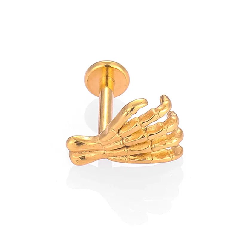 1 Piece Lip Rings Casual Simple Style Geometric Bee 316L Stainless Steel  Polishing Plating Zircon 18K Gold Plated Lip Rings Ear Cartilage Rings & Studs Nose Rings & Studs