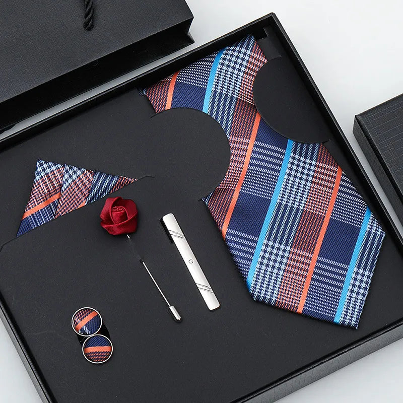 business stripe arrow solid color polyester yarn men's tie