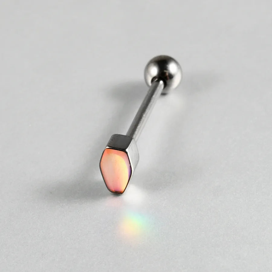 1 Piece Lip Rings Casual Elegant Vacation Coffin Horse Eye G23 Titanium Resin Opal Polishing Resin Opal Tongue Rings