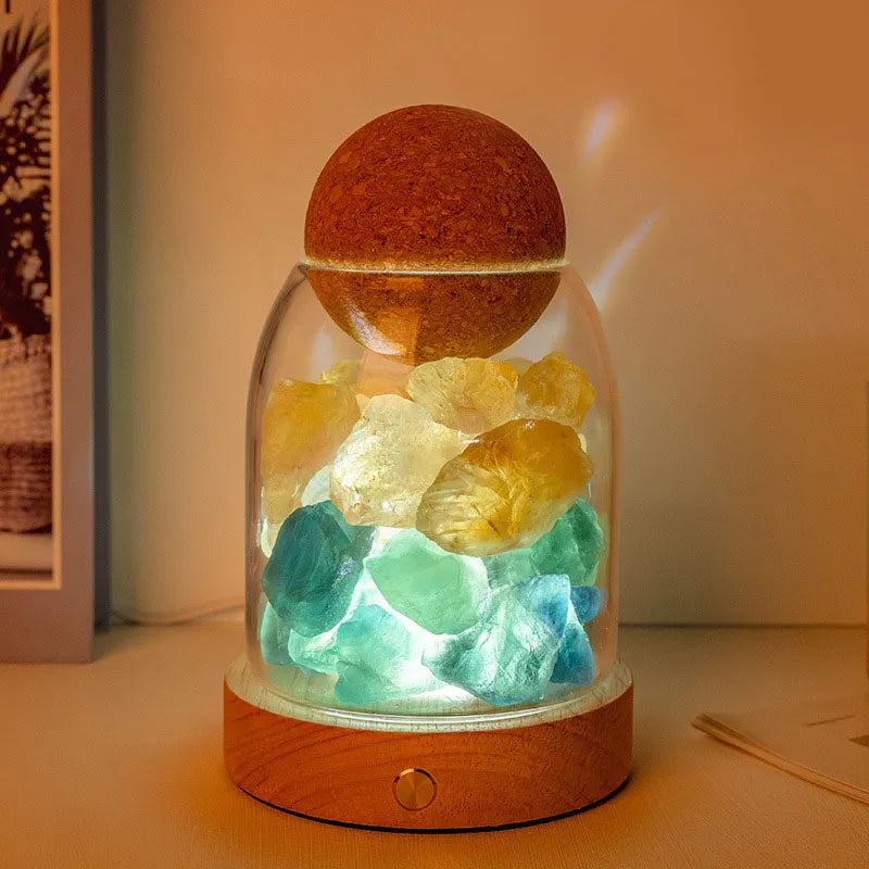 Chinoiserie Retro Geometric Crystal Ornaments Aromatherapy Small Night Lamp Lighting Accessories