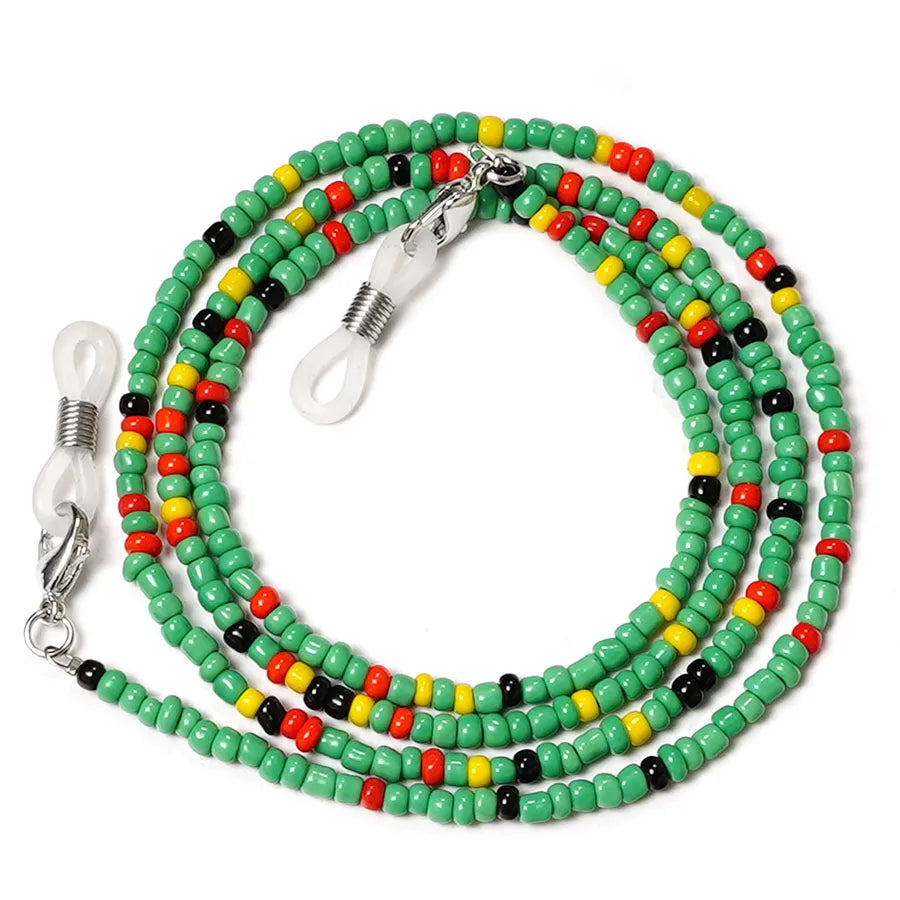 Amazon European and American wind mask chain color beaded chain Women's personality simple glasses chain star face mask rope