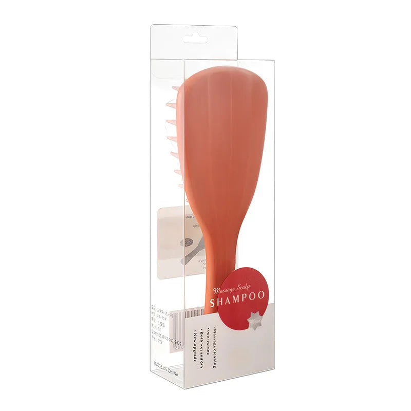 new ginkgo leaf shampoo massager silicone thick tooth belt handle shampoo comb long handle shampoo artifact