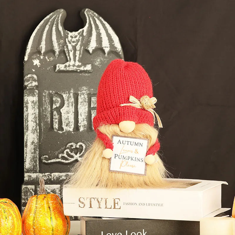New Harvest Festival Knitted Doll Cartoon Figure Display Decorations Knitted Hat Tabletop Window Decoration Christmas Gifts
