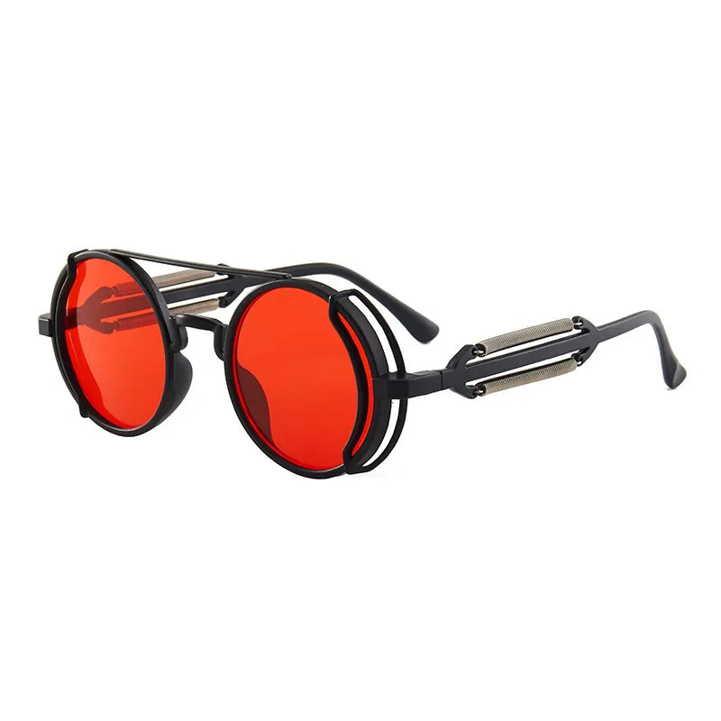 classic style solid color ac round frame full frame men's sunglasses