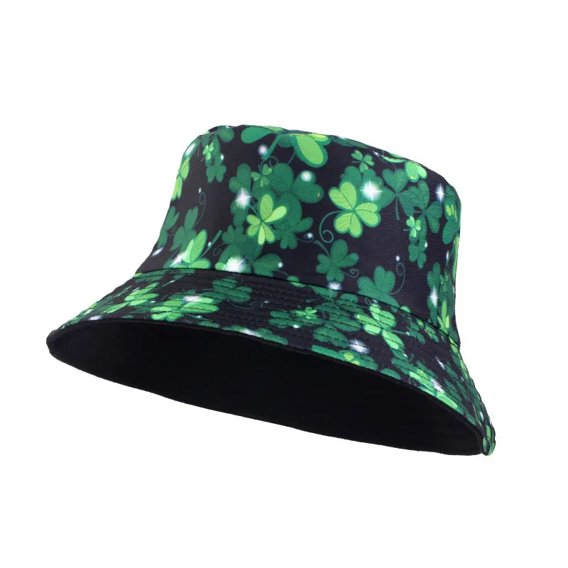 Double-Sided Wear Fisherman Hat Outdoor Travel Sunshade Cap Printed Bucket Hat Flat Top Hat Casual Elegant Women Style Summer Hat