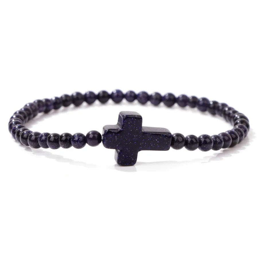 Simple Style Cross natural stone Crystal Bracelets In Bulk