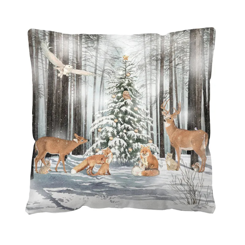 Christmas Glam Santa Claus Snowman short plush Pillow Cases Couch & Sofa Decor