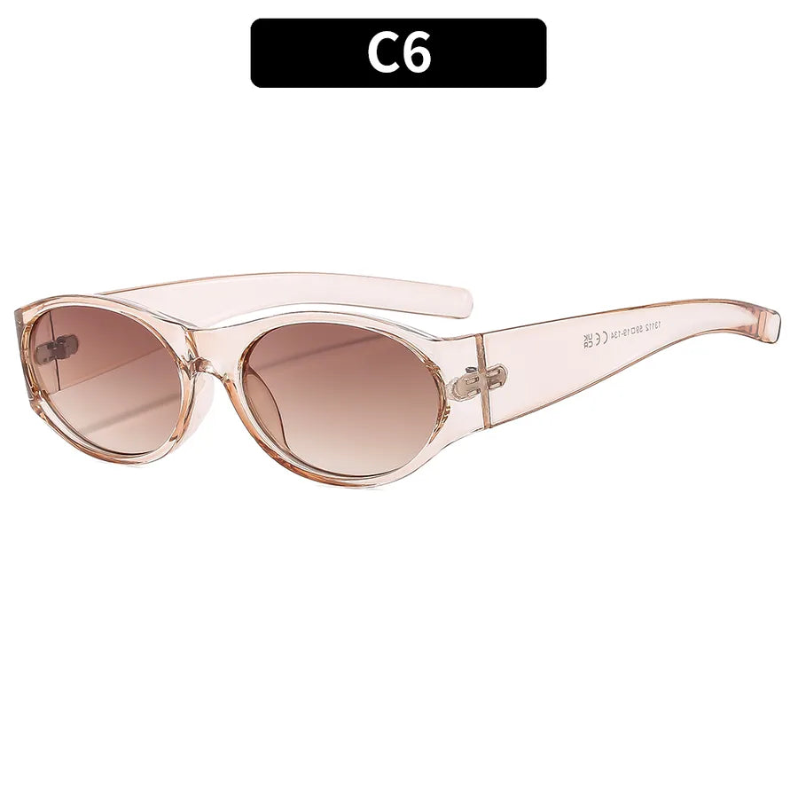 casual vacation geometric ac oval frame full frame men's sunglasses