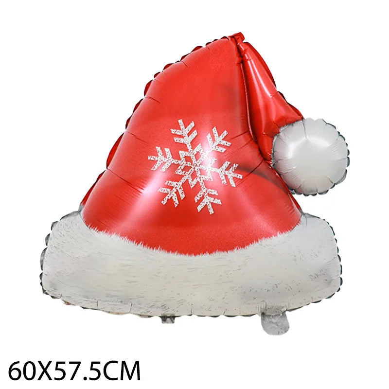 Christmas Santa Claus Gift Box Snowman Aluminum Film Party Balloons