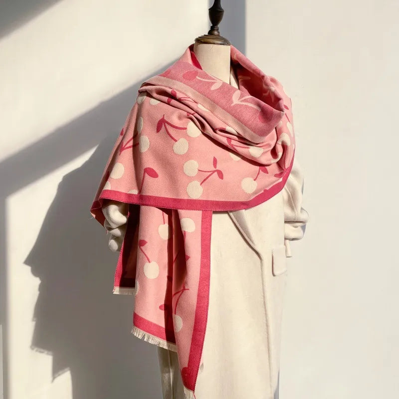 Women's Cute Sweet Cherry Polyester Scarf