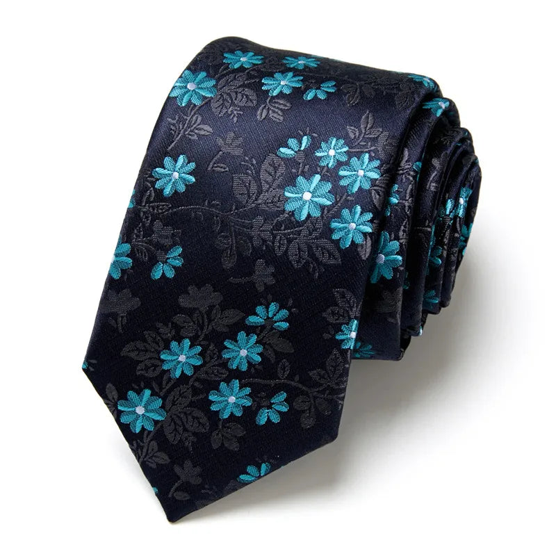 casual geometric waves polyester polyester yarn men's tie