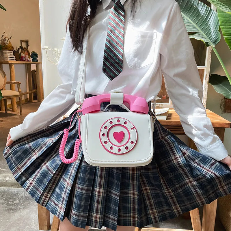 Women's Medium Pu Leather Digital Telephone Streetwear Square Zipper Crossbody Bag
