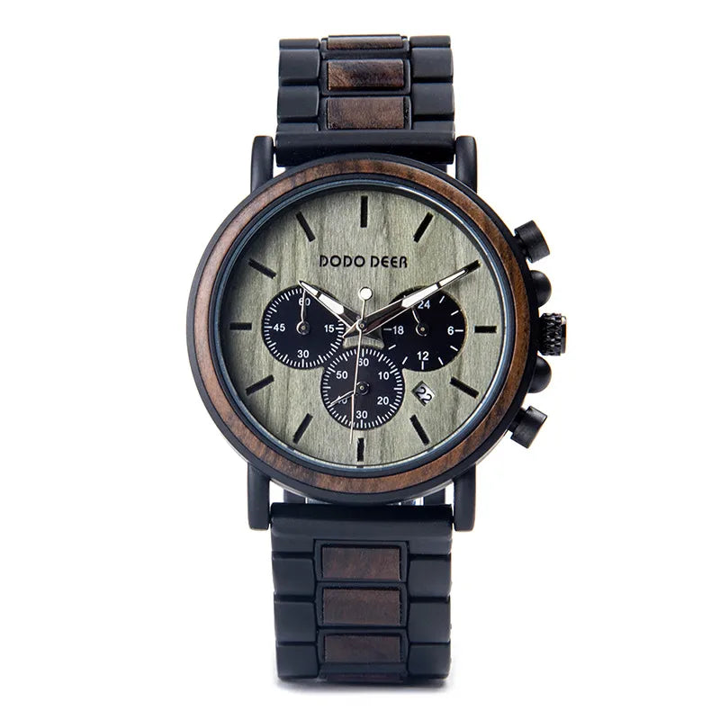 Business Color Block Double Side Snaps Electronic Men's Watches