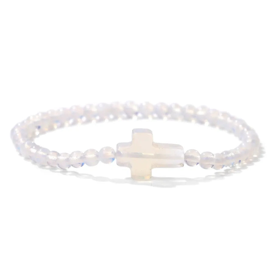 Simple Style Cross natural stone Crystal Bracelets In Bulk