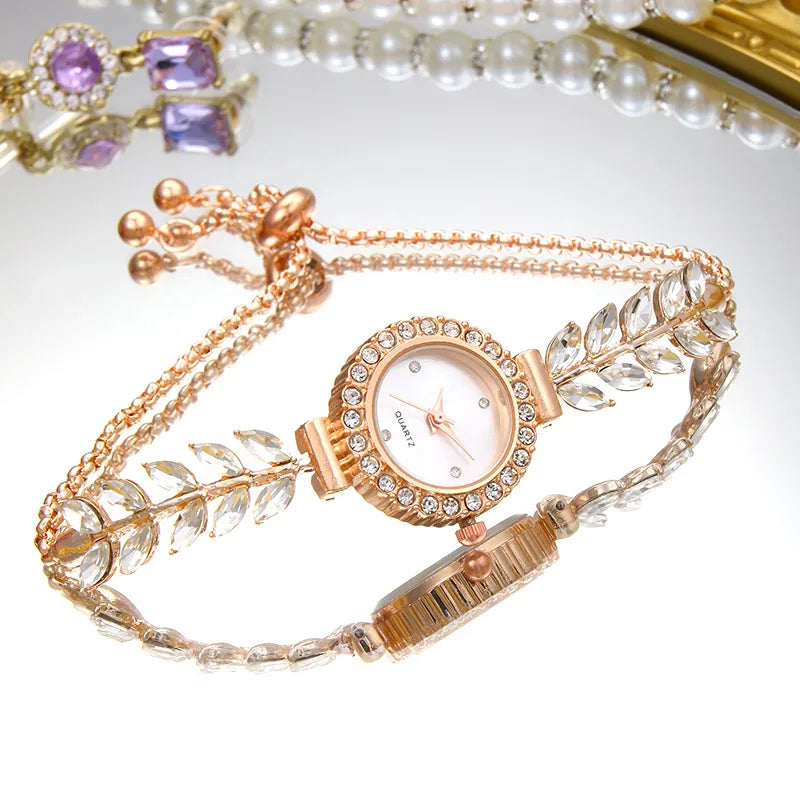 Casual Leaf Jewelry Buckle Quartz Women's Watches