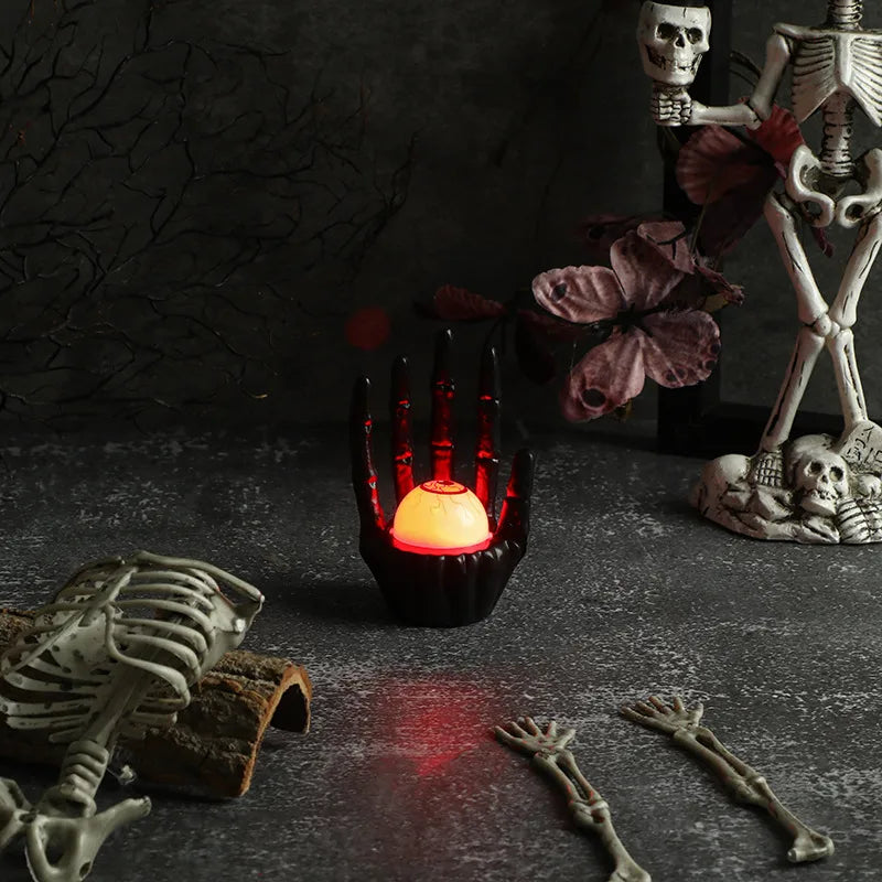 New Halloween Pumpkin Lantern Decoration Skeleton Frame Party Atmosphere Scene Props Festival Decorations Plastic Material