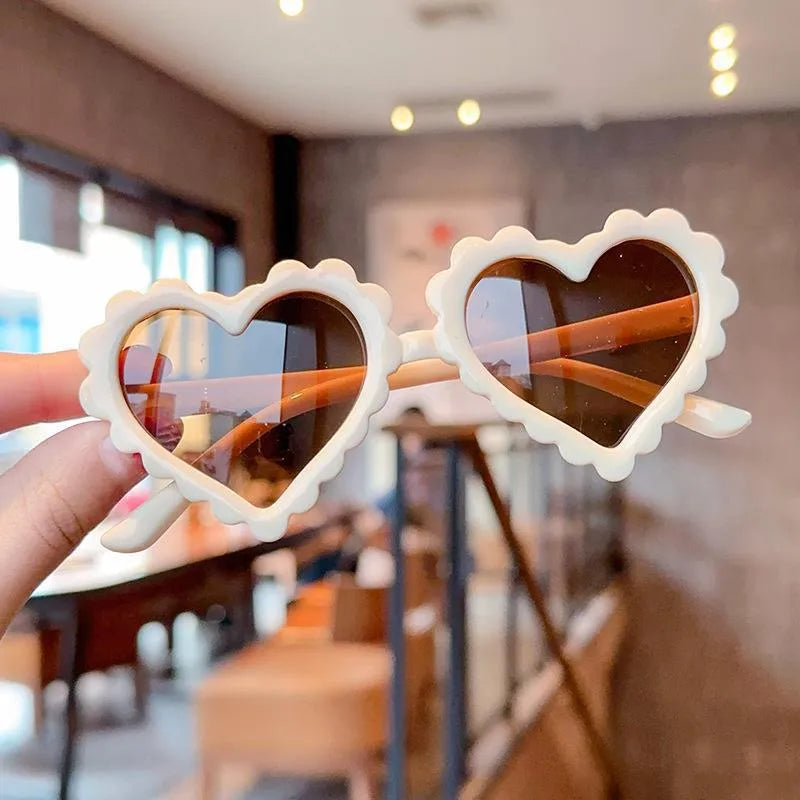Elegant Simple Style IG Style Heart Shape Resin Special-Shaped Mirror Full Frame Kids Sunglasses