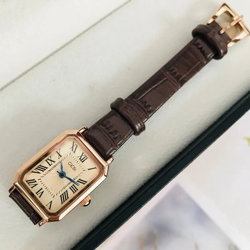 Japanese Style Solid Color Buckle Quartz Watch Women's Watches