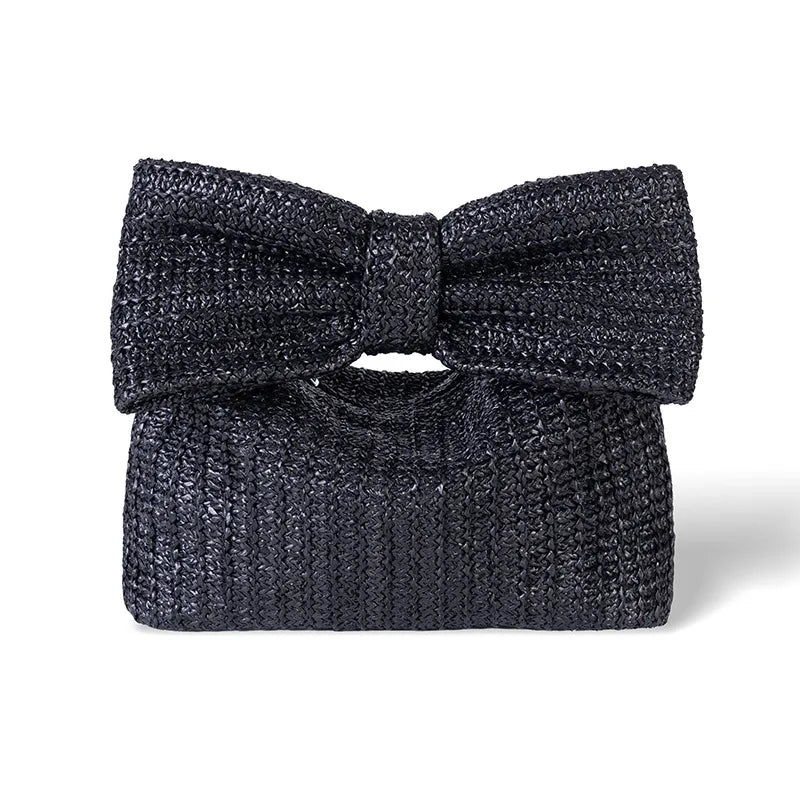 Straw Bow Knot Straw Dumpling Shape Clutches