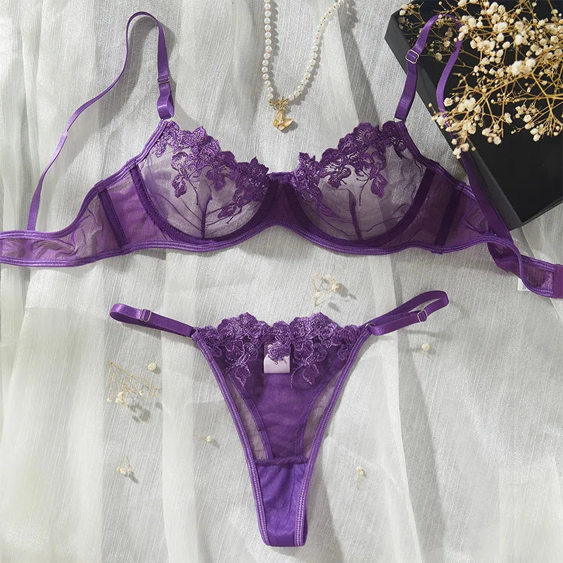 Y French  explosions  sexy underwear lace sexy suit purple sexy bra temptation 23087