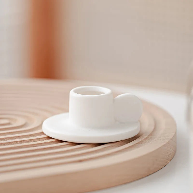 retro simple style geometric ceramics candlestick