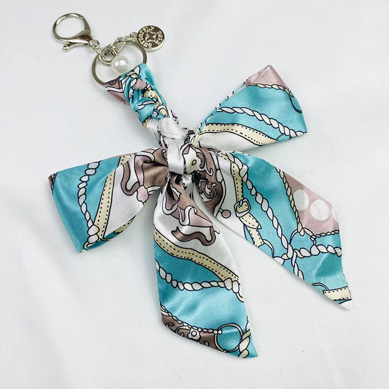 Sweet Simple Style Bow Knot Cloth Metal Unisex Bag Pendant Keychain