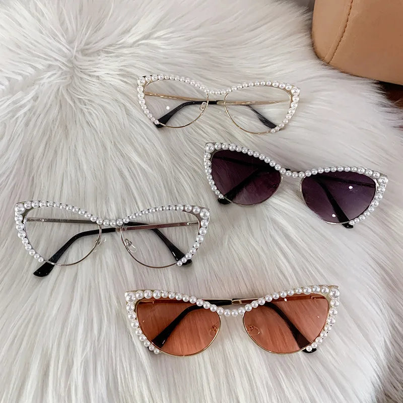 Elegant Basic Solid Color Ac Oval Frame Half Frame Women's Sunglasses