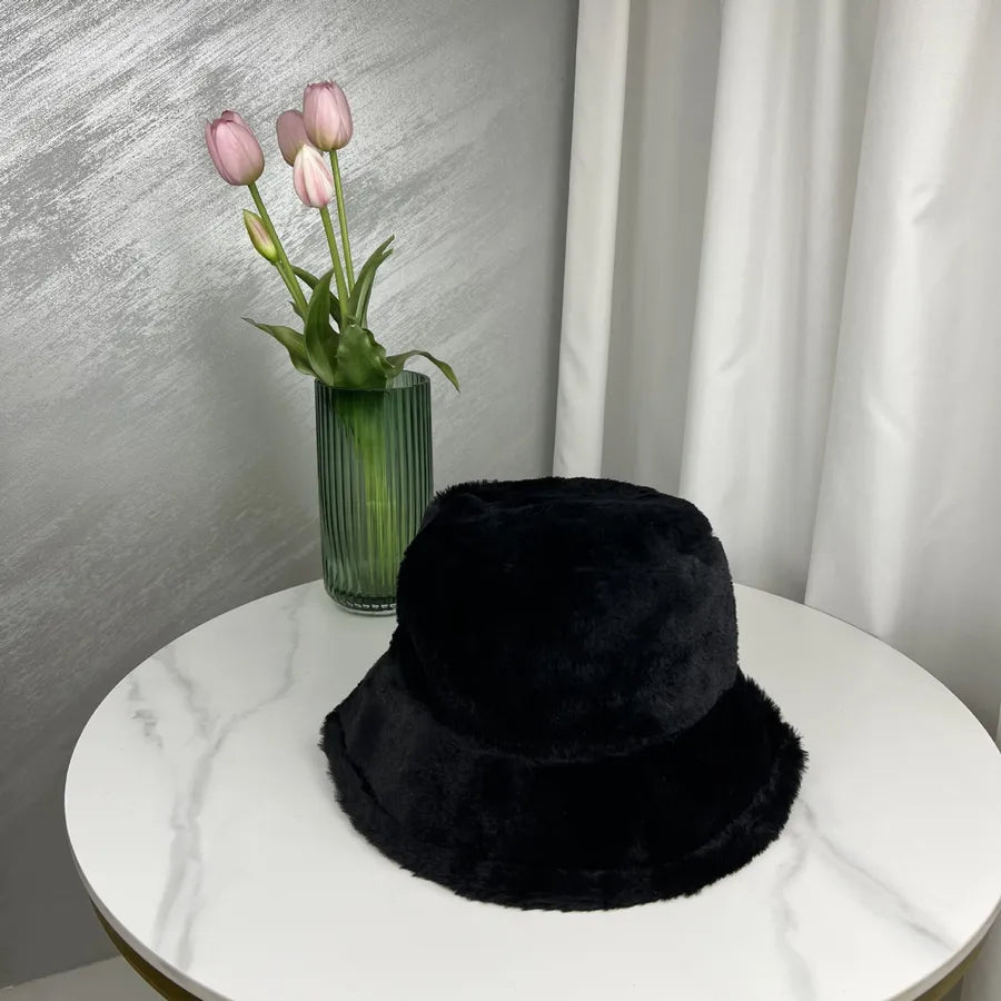 women's basic solid color curved eaves bucket hat