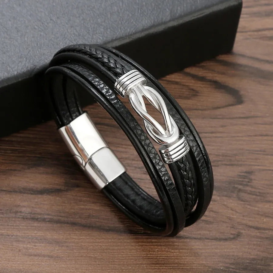 Simple Style Classic Style Commute Geometric Pu Leather Bracelets 1 Piece